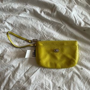 NWT Leather COACH Wristlet